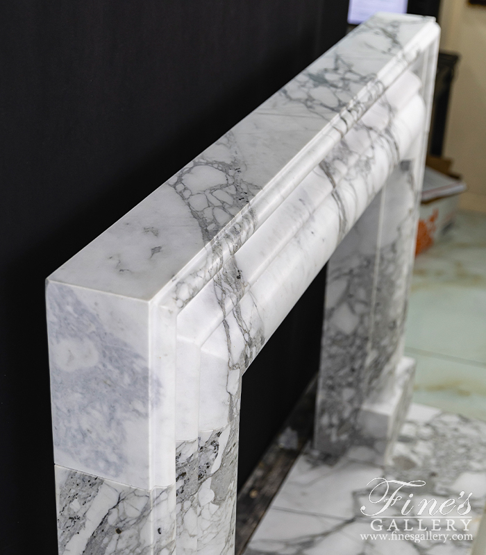 Marble Fireplaces  - Bolection Style Mantel In Exotic Arabascato Marble - MFP-2619